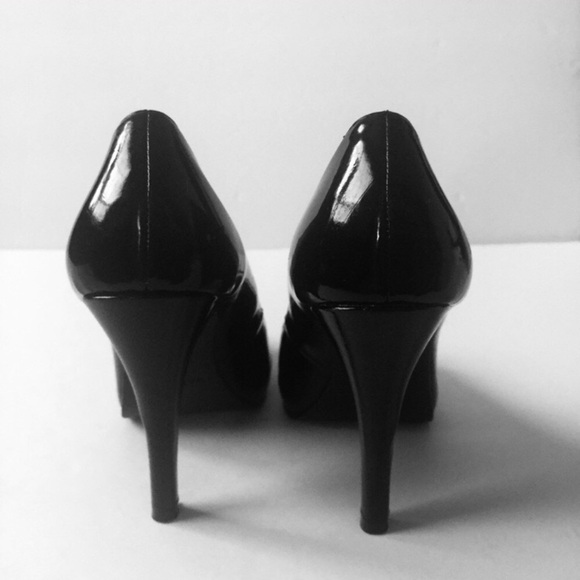 X Appeal Black Open Toe Heels 6.5 - Picture 5 of 8